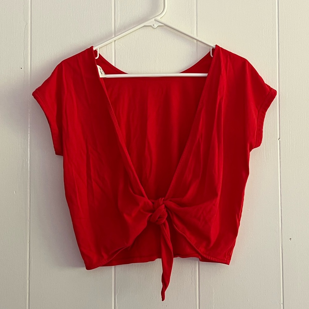 Wilfred Open Back Red Tie Top Size S